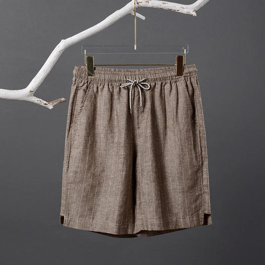 Bermuda de Linho Listrada Piannaro PN015 com design elegante e listras discretas.