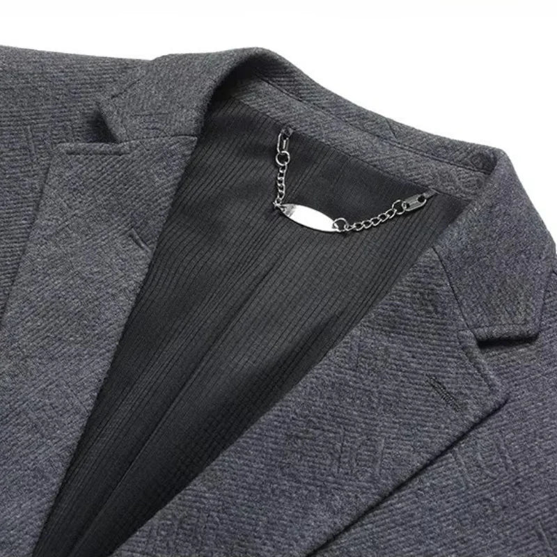 Blazer Masculino Piannaro PN028 com design moderno e tecido elástico.