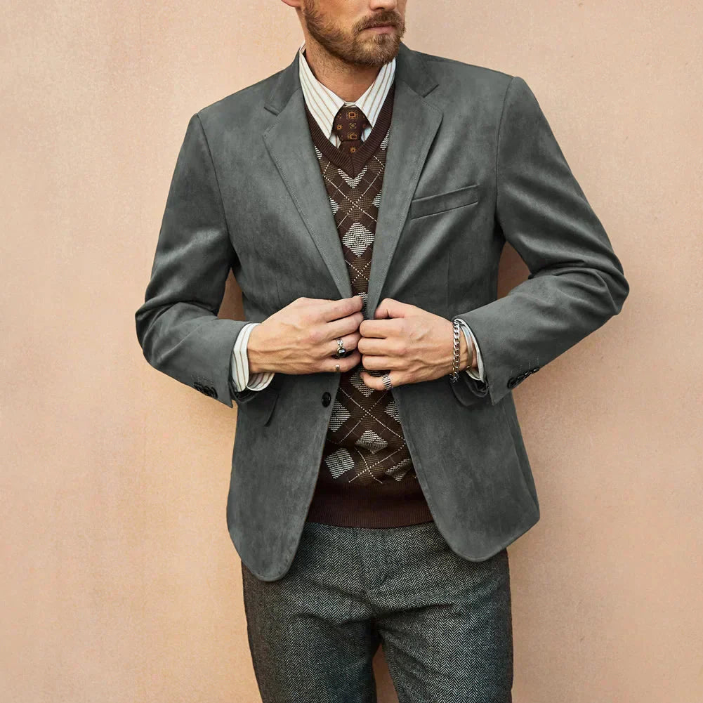 Blazer Masculino Piannaro PN029 em camurça premium, elegante e sofisticado.