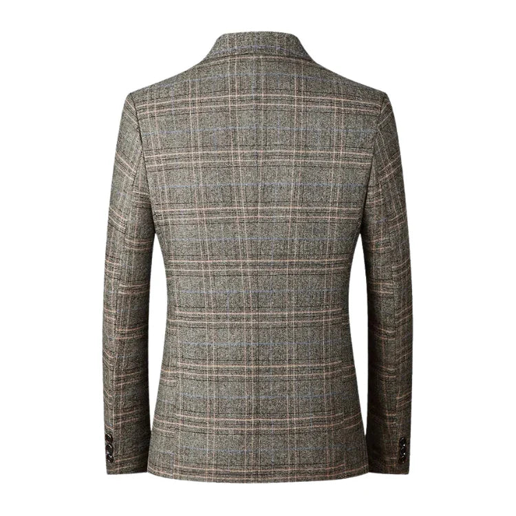 Blazer Masculino em Lã Quadriculado Piannaro PN031 com corte slim fit