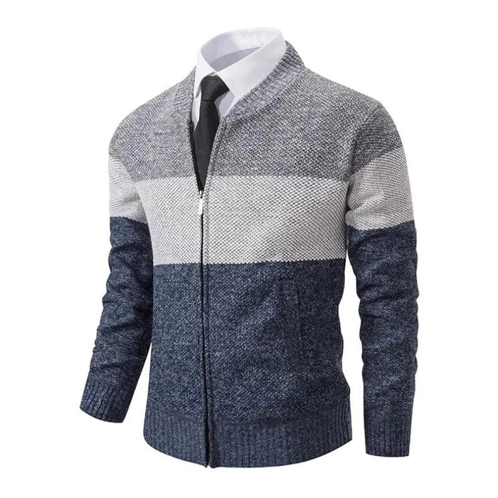 Cardigan Masculino Piannaro PN388 em poliéster e lã fina, elegante e confortável.