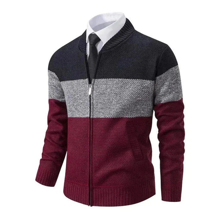 Cardigan Masculino Piannaro PN388 em poliéster e lã fina, elegante e confortável.