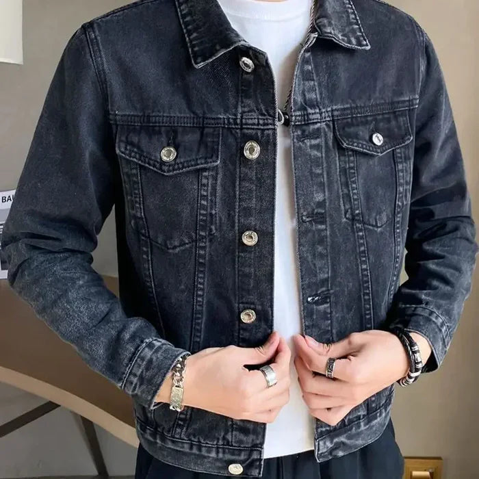 Jaqueta Jeans Masculina Piannaro PN160 em jeans premium com botões metálicos