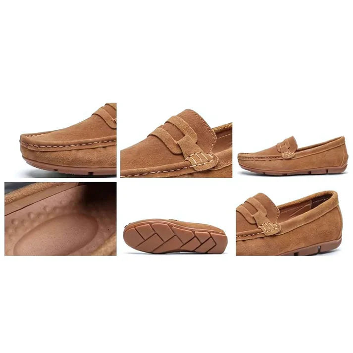 Sapato Mocassim Masculino de Camurça Piannaro PN314 em detalhe.