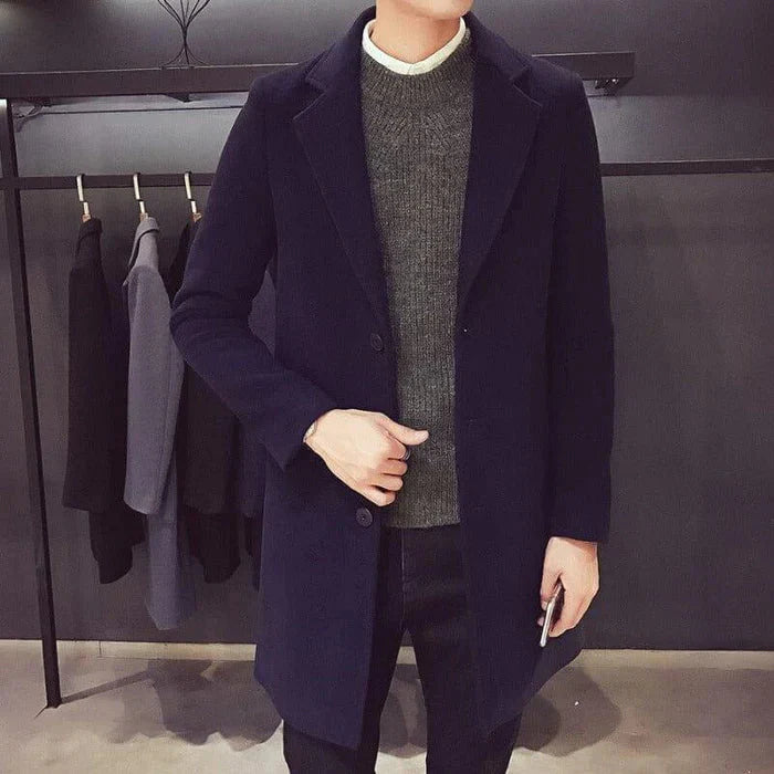 Sobretudo Masculino Piannaro PN231 em lã batida e algodão, ideal para o frio.