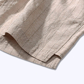 Bermuda de Linho Listrada Piannaro PN015 com design elegante e listras discretas.