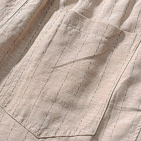 Bermuda de Linho Listrada Piannaro PN015 com design elegante e listras discretas.