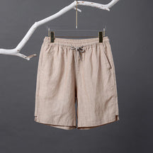 Bermuda de Linho Listrada Piannaro PN015 com design elegante e listras discretas.