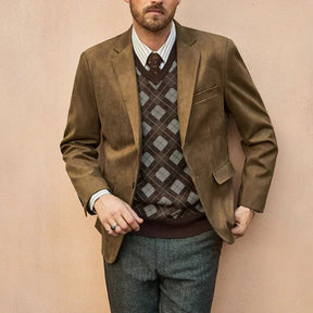 Blazer Masculino Piannaro PN029 em camurça premium, elegante e sofisticado.