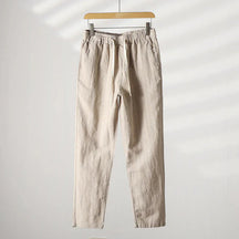 Calça de Linho Listrada Masculina Piannaro PN008 em fundo branco