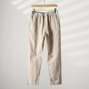 Calça de Linho Listrada Masculina Piannaro PN008 em fundo branco