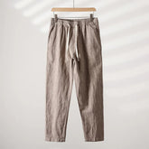 Calça de Linho Listrada Masculina Piannaro PN008 em fundo branco