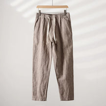 Calça de Linho Listrada Masculina Piannaro PN008 em fundo branco
