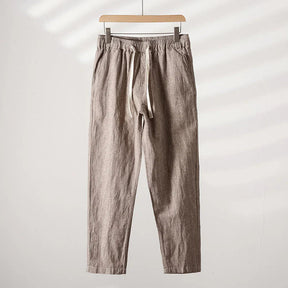 Calça de Linho Listrada Masculina Piannaro PN008 em fundo branco