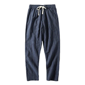 Calça de Linho Listrada Masculina Piannaro PN008 em fundo branco
