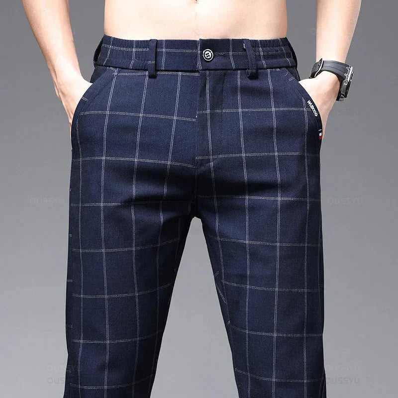 Calça Social Xadrez Masculina Piannaro PN224 com design moderno e elegante