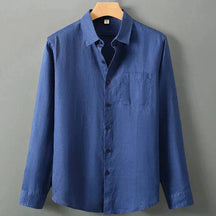 Camisa de Linho Masculina Piannaro PN001 em linho nobre e corte clássico.