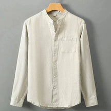 Camisa de Linho Masculina Piannaro PN001 em linho nobre e corte clássico.
