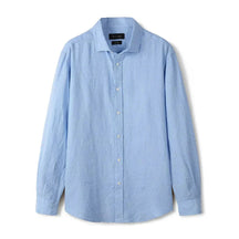 Camisa de Linho Lisa Masculina Piannaro PN347 em fundo branco.