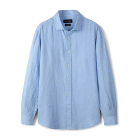 Camisa de Linho Lisa Masculina Piannaro PN347 em fundo branco.