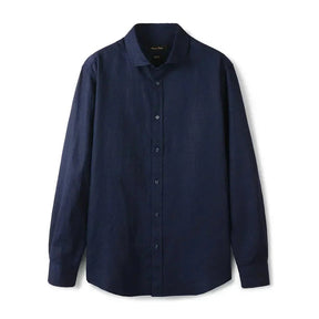 Camisa de Linho Lisa Masculina Piannaro PN347 em fundo branco.