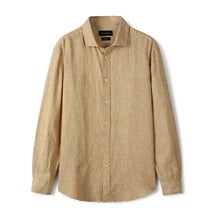 Camisa de Linho Lisa Masculina Piannaro PN347 em fundo branco.