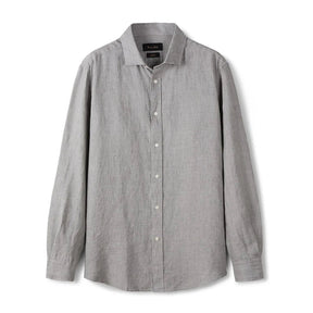 Camisa de Linho Lisa Masculina Piannaro PN347 em fundo branco.