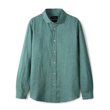 Camisa de Linho Lisa Masculina Piannaro PN347 em fundo branco.