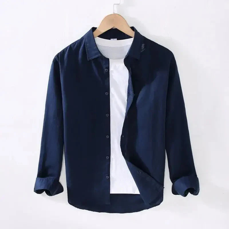 Camisa de Linho Masculina Piannaro PN005 em linho premium, ideal para climas quentes.