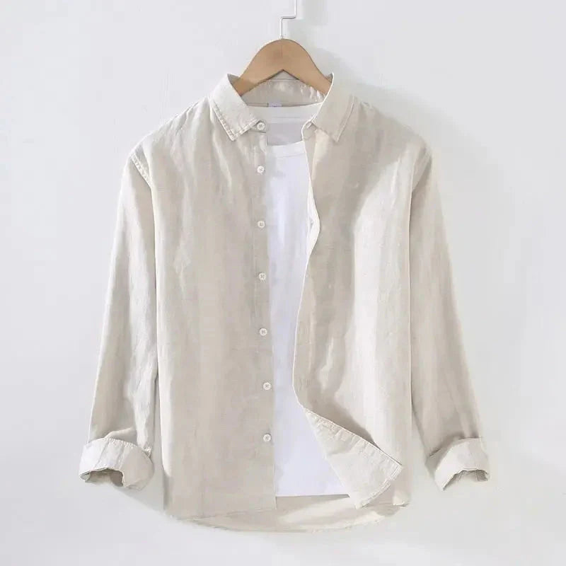 Camisa de Linho Masculina Piannaro PN005 em linho premium, ideal para climas quentes.
