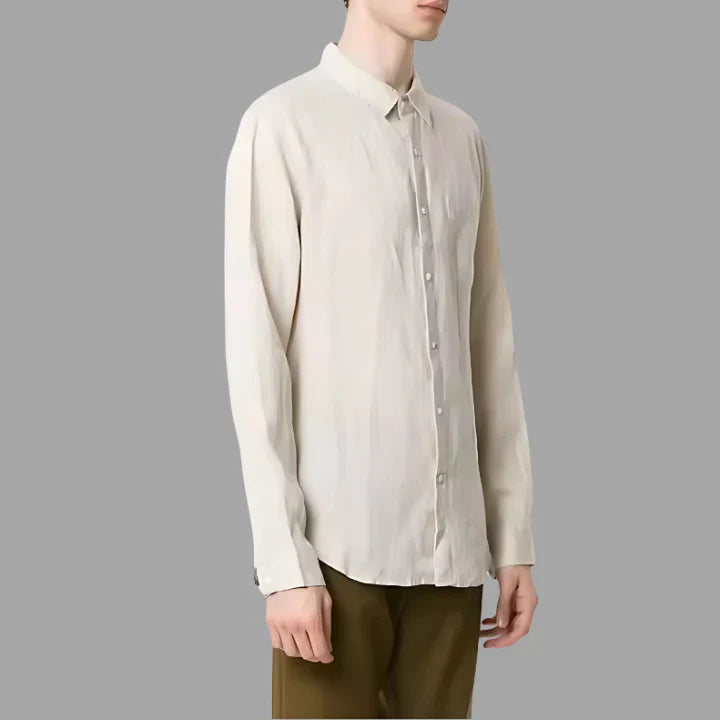 Camisa de Linho Masculina Piannaro PN346 em linho premium, ideal para dias quentes.