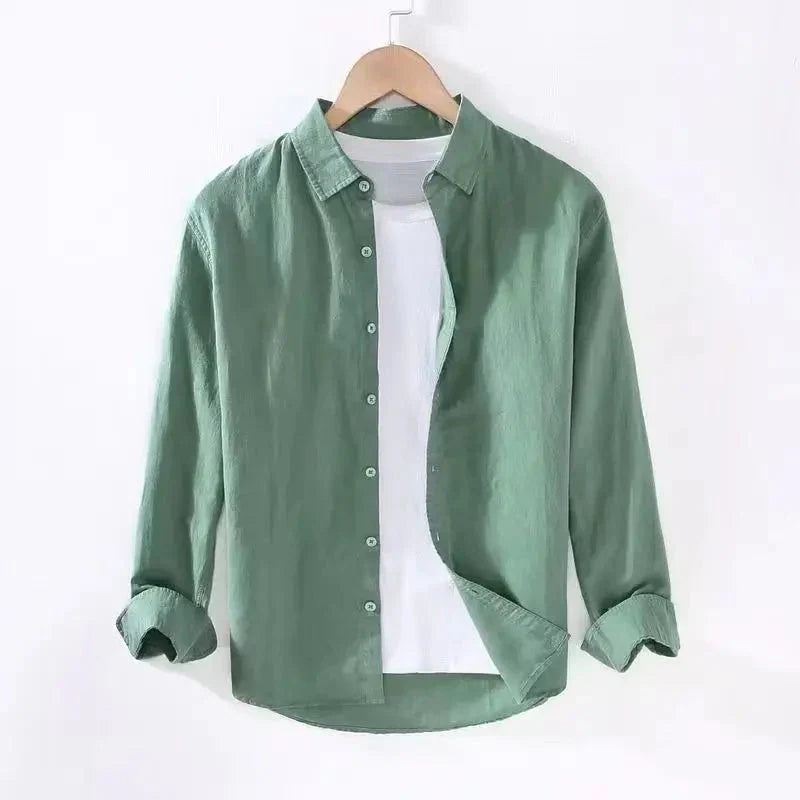 Camisa de Linho Masculina Piannaro PN005 em linho premium, ideal para climas quentes.