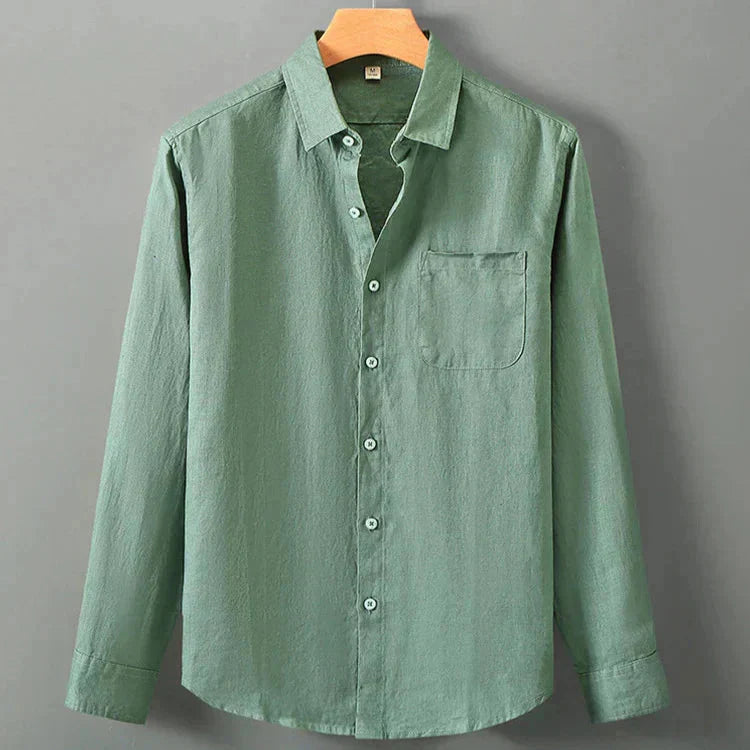 Camisa de Linho Masculina Piannaro PN001 em linho nobre e corte clássico.