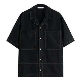 Camisa Masculina Piannaro PN361 em linho com contraste e design moderno.