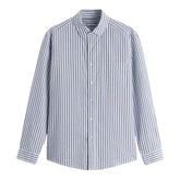 Camisa Masculina em Linho Listrada Piannaro PN358, elegante e confortável.