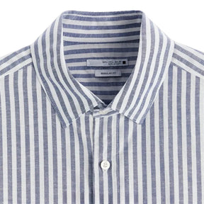 Camisa Masculina em Linho Listrada Piannaro PN358, elegante e confortável.