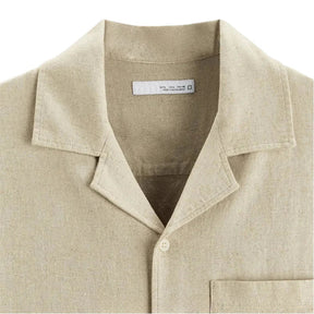 Camisa Masculina em Linho Relaxed Fit Piannaro PN360 em fundo branco