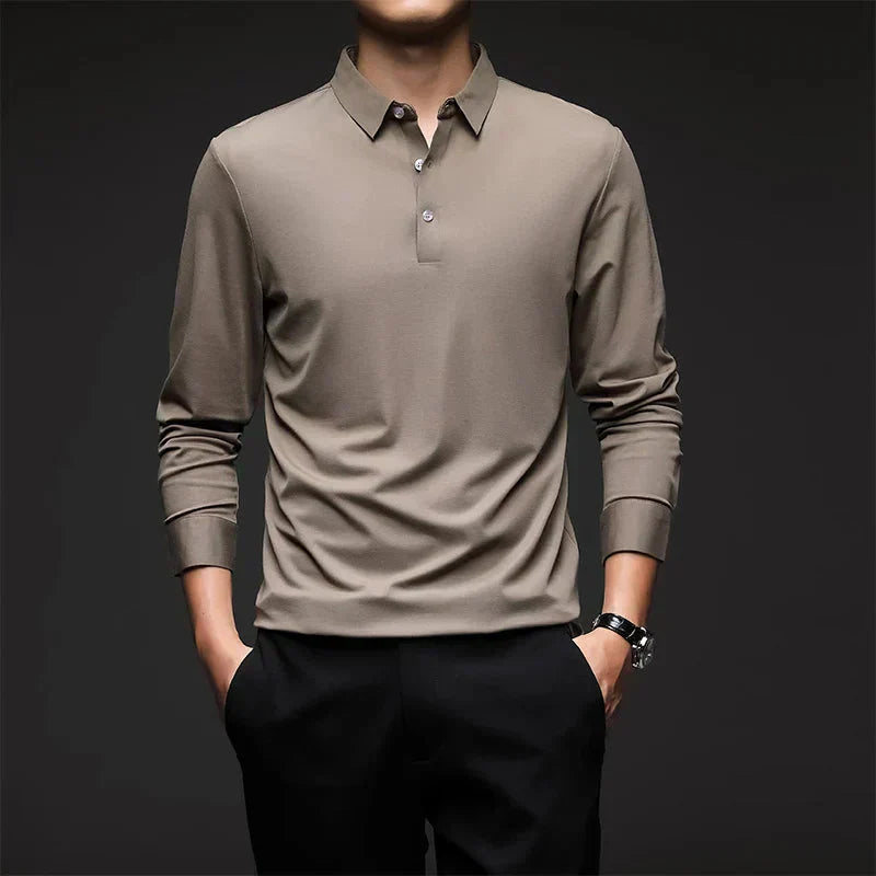 Camisa Polo Manga Comprida Masculina Piannaro PN051 em tecido premium, ideal para ocasiões formais e casuais.