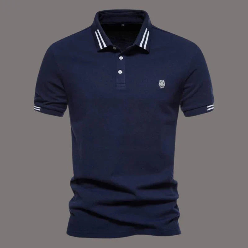 Camisa Polo Masculina Piannaro PN201 em algodão com detalhes bordados.