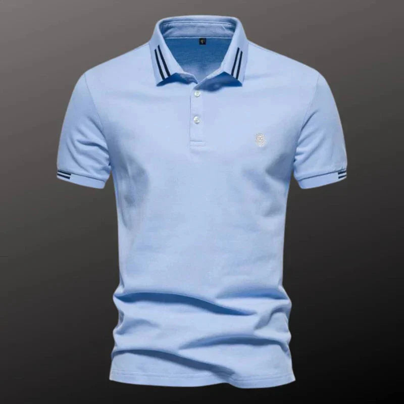 Camisa Polo Masculina Piannaro PN201 em algodão com detalhes bordados.