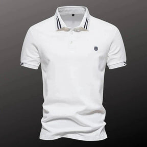 Camisa Polo Masculina Piannaro PN201 em algodão com detalhes bordados.
