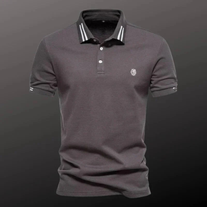 Camisa Polo Masculina Piannaro PN201 em algodão com detalhes bordados.