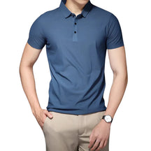 Camisa Polo Masculina em Seda Gelo Piannaro, elegante e confortável.