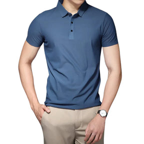 Camisa Polo Masculina em Seda Gelo Piannaro, elegante e confortável.
