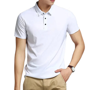 Camisa Polo Masculina em Seda Gelo Piannaro, elegante e confortável.