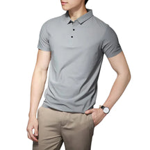 Camisa Polo Masculina em Seda Gelo Piannaro, elegante e confortável.