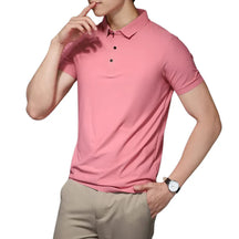 Camisa Polo Masculina em Seda Gelo Piannaro, elegante e confortável.
