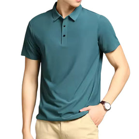 Camisa Polo Masculina em Seda Gelo Piannaro, elegante e confortável.