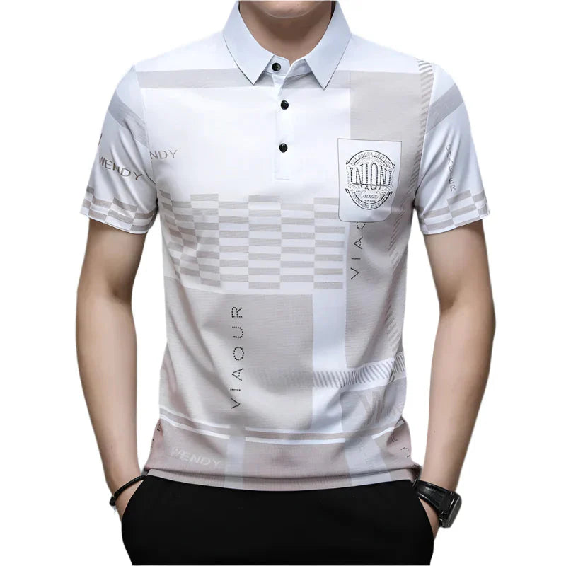 Camisa Polo Masculina Estampada Piannaro PN234 com design moderno