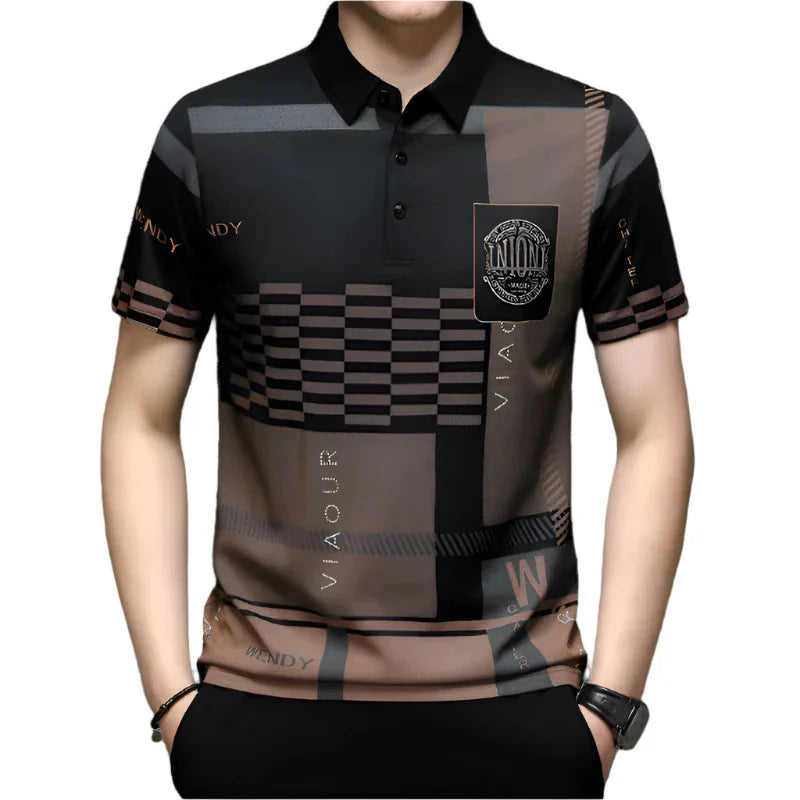 Camisa Polo Masculina Estampada Piannaro PN234 com design moderno